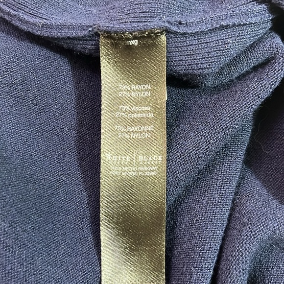 White House Black Market Navy Blue Long Knit Cardigan with Splits on Sides Small - Picture 5 of 5